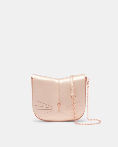 ted baker jessi pale pink concertina leather shoulder bolsa