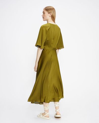 cos green silk dress