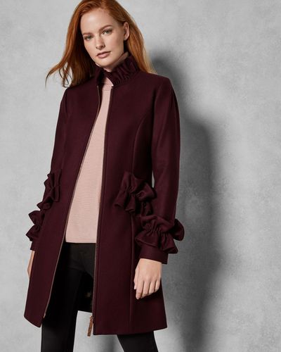 ted baker deep purple coat