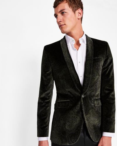 ted baker blue velvet blazer