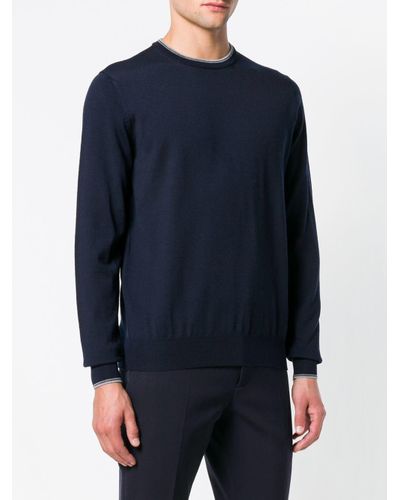 Fay Wool Crewneck Sweater in Blue for Men - Lyst