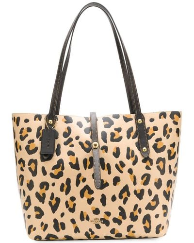 leopard print coach tote