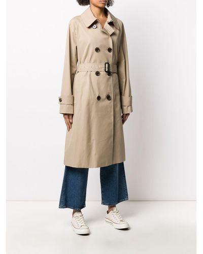 Tommy Hilfiger Denim Maxi Trench Coat in Beige (Natural) - Lyst