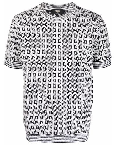 Fendi Ff-print Knitted Top in White for Men - Lyst