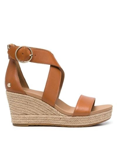 UGG Leather Sandals in Brown - Lyst