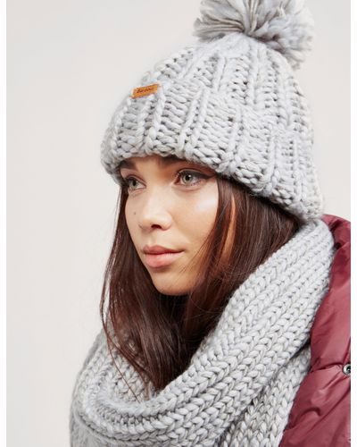 barbour hat and scarf set grey