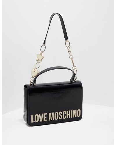Love Moschino Peace Heart Chain Bag Black - Lyst