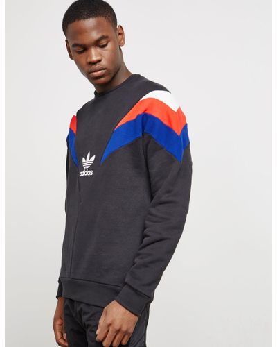 adidas Originals Cotton Mens Neva Crew Sweatshirt Black/red/blue for Men -  Lyst