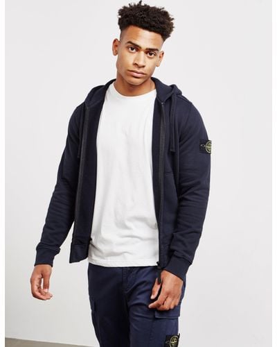 mens blue stone island hoodie