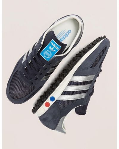 adidas Originals Suede Mens La Trainer Og Navy/silver in Blue for Men | Lyst
