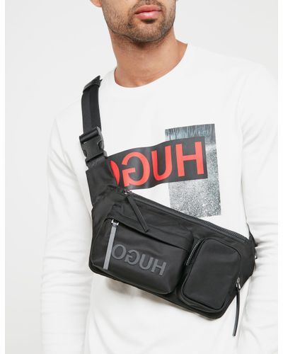 HUGO Synthetic Mens Record Waist Bag Black for Men - Lyst