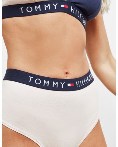 Tommy Hilfiger Band High Waisted Briefs Cream in Natural - Lyst