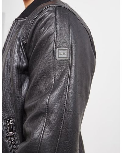 boss josiah leather jacket