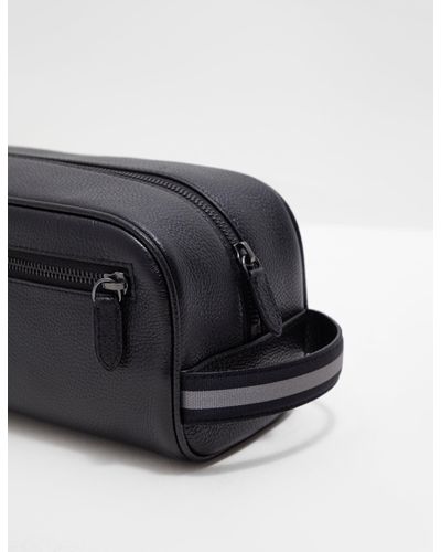 Polo Ralph Lauren Leather Wash Bag Black for Men - Lyst