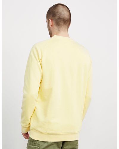 adidas Originals Cotton Mens Trefoil Crew Sweatshirt Yellow for Men - Lyst