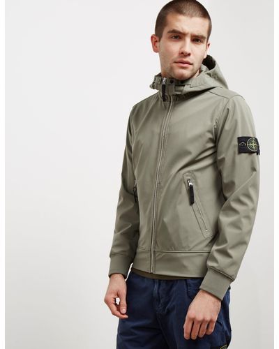 stone island soft shell green