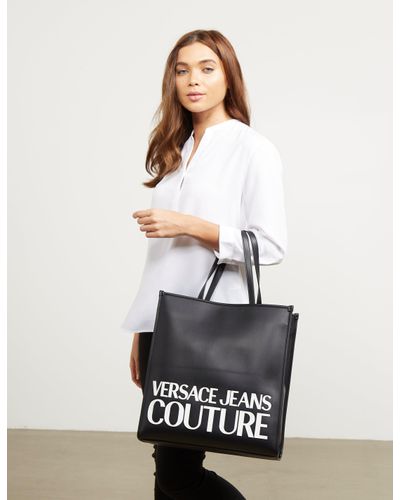 Versace Jeans Couture Logo Tote Bag Black - Lyst