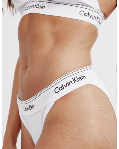 Calvin Klein Cotton Heritage Tanga Briefs White - Lyst
