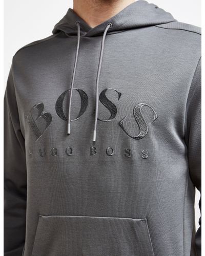 BOSS by HUGO BOSS Cotton Soddy Curve Hoodie Grey in Gray for Men - Lyst
