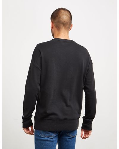 Calvin Klein Cotton Arm Logo Sweatshirt Black For Men Lyst
