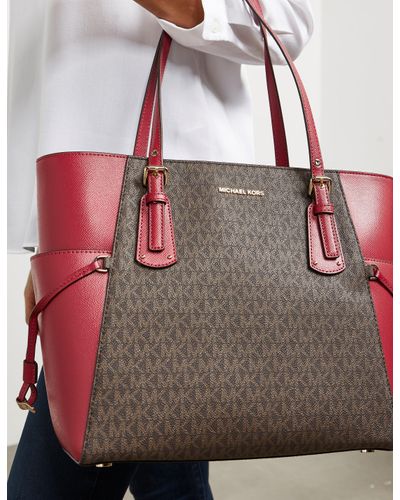 michael kors voyager tote red