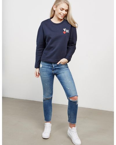tommy hilfiger sweatshirt navy blue