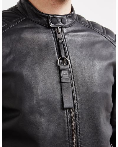 boss jagson leather jacket