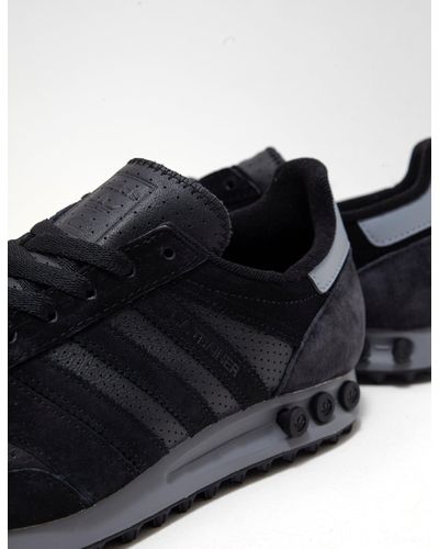 adidas la trainer black leather