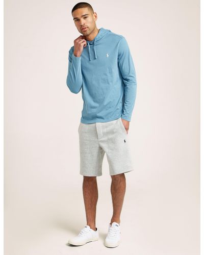 Polo Ralph Lauren Cotton Mens Long Sleeve Hooded T-shirt Blue for Men - Lyst