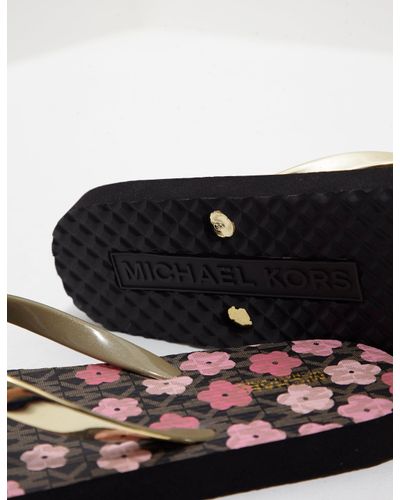 michael kors gold flip flops