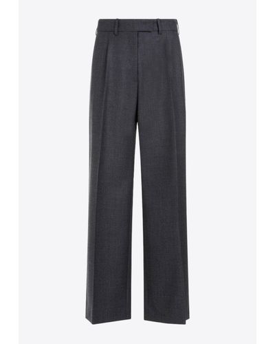 The Row Roan Tailored Wool Pants - Blue