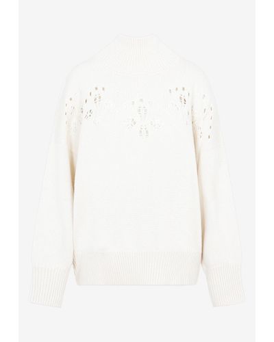 Chloé Wool Turtleneck Sweater - White
