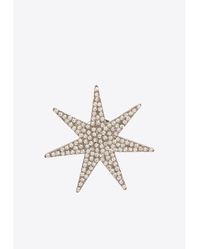 Moschino Star-Shaped Studded Pin - White