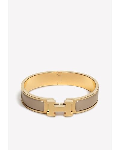Hermès Clic H Narrow Bracelet - Natural