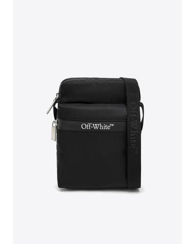 Off-White c/o Virgil Abloh Logo Print Nylon Messenger Bags - Black
