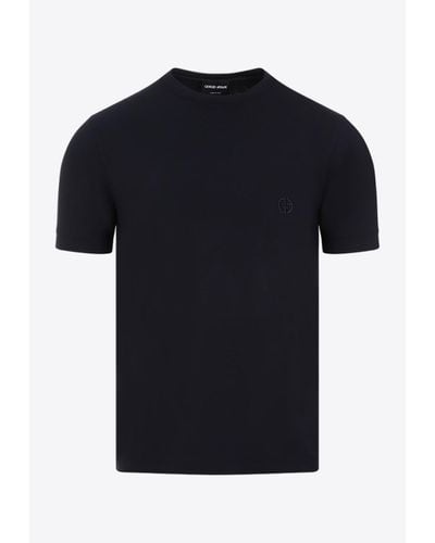 Giorgio Armani Logo Short-Sleeved T-Shirt - Black