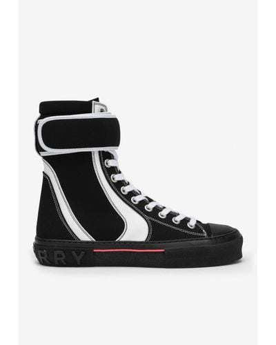 Burberry High-top Cotton Sneakers - Black