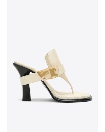 Burberry Bay 150 Quilted Leather Sandals - White
