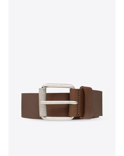 Carhartt Leather Belt With Logo - Brown