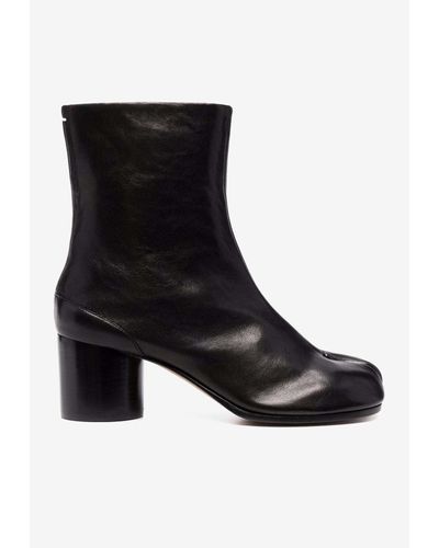 Maison Margiela Tabi 60 Leather Ankle Boots - Black