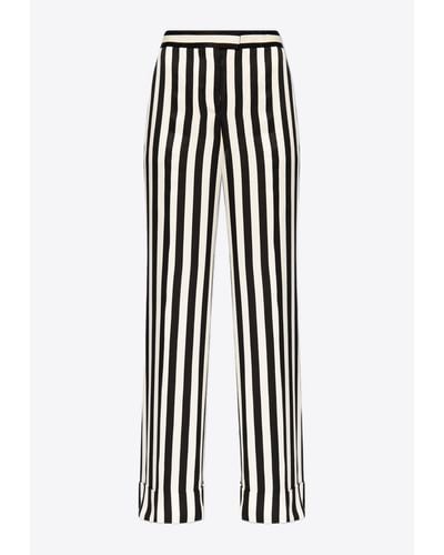 Moschino Archive Stripes Wide-Leg Pants - Black
