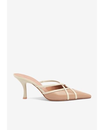 Malone Souliers Vera 70 Pointed Mules - Natural