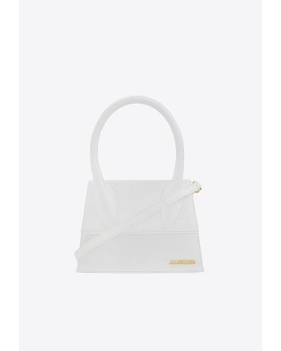 Jacquemus Le Grand Chiquito Leather Top Handle Bag - White