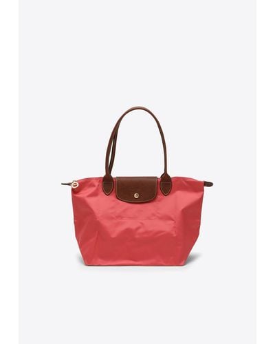 Longchamp Medium Le Pliage Tote Bag - Red