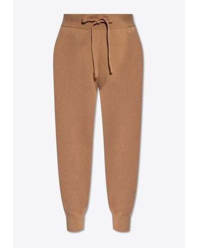 Burberry Cropped Knitted Track Pants - Brown