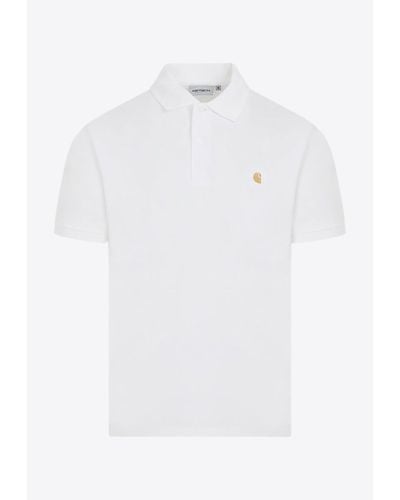 Carhartt Short-Sleeved Chase Pique Polo T-Shirt - White