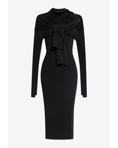 Jacquemus Doble Faux Cardigan Midi Dress - Black