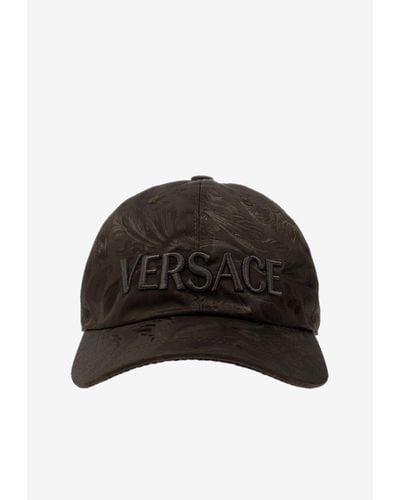 Versace Logo-Embroidered Baseball Cap - Black