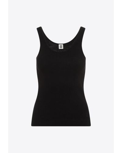 By Malene Birger Anisa Logo-Embroidered Tank Top - Black