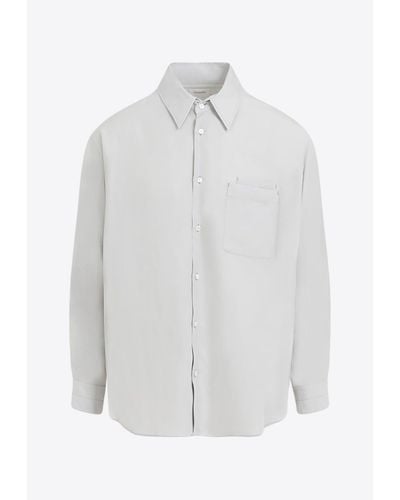 Lemaire Long-Sleeved Solid Shirt - White